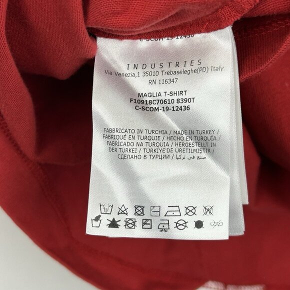 Moncler Maglia T-Shirt Big Diagonal Logo Red White Mens Size XL - Picture 9 of 15